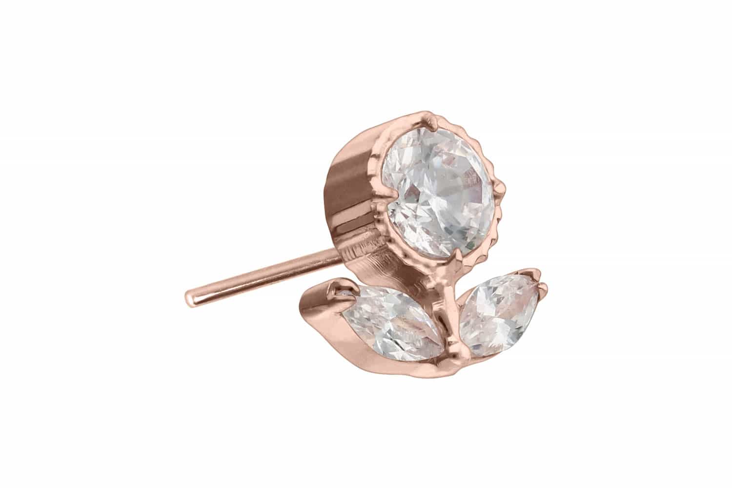 Titan Aufsatz mit Push Pin KRISTALLBLUME von Piercingline